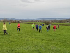 Group of hash house harriers running